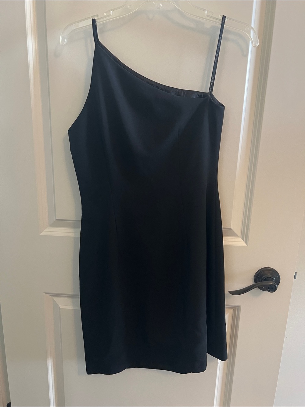 Laundry By Shelli Segal Black One-Shoulder Slip Dress